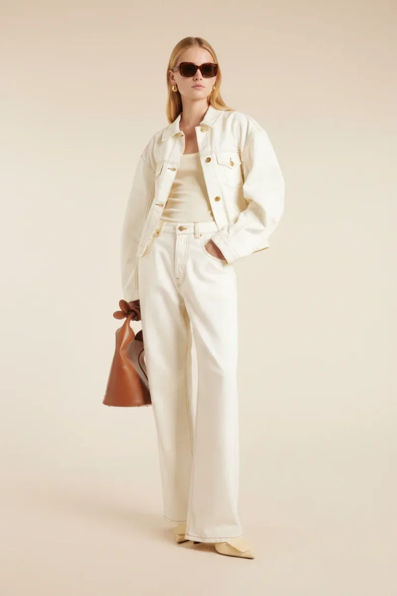 Jacquemus Le Papier Le De Nimes Light Beige Jeans - Imagen 2