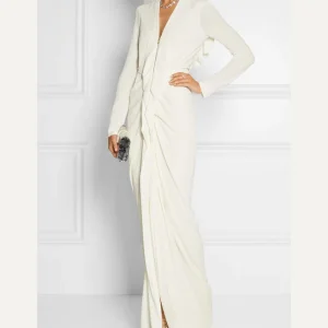 Roland Mouret Bridal Ivory Open-Back Ruffle Detail Compeyson Gown