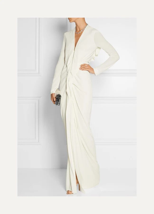 Roland Mouret Bridal Ivory Open-Back Ruffle Detail Compeyson Gown - Imagen 2