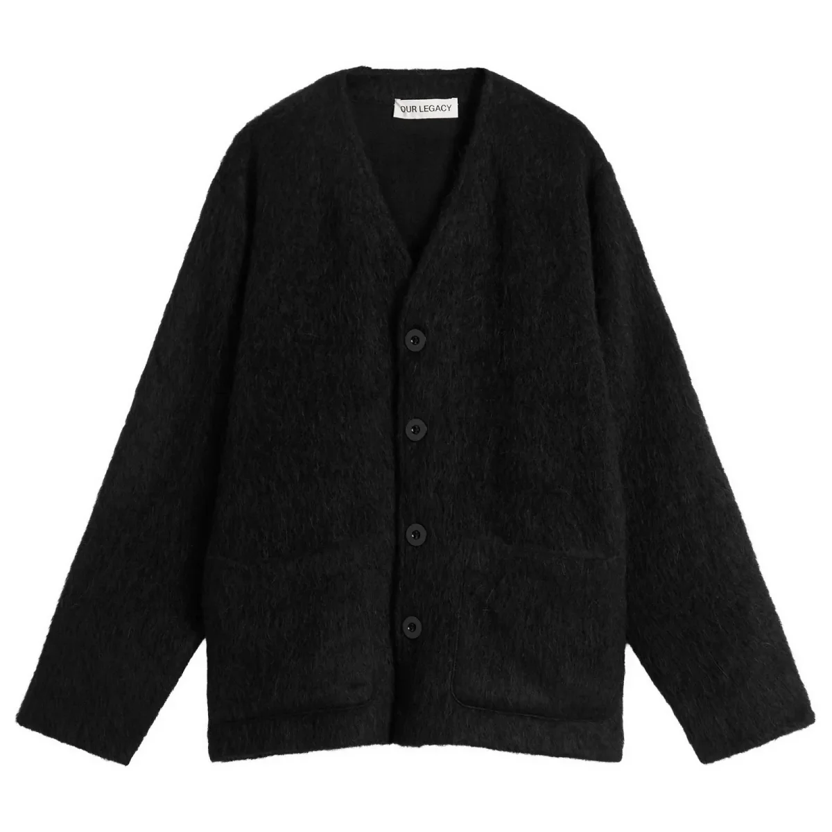 Our Legacy Black Mohair Button-Up Cardigan - Imagen 2