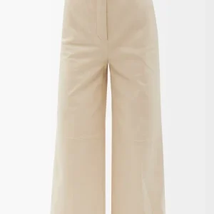 Joseph Nappa Leather Chai Taja High Waist Belted Wide Leg Crop Trousers