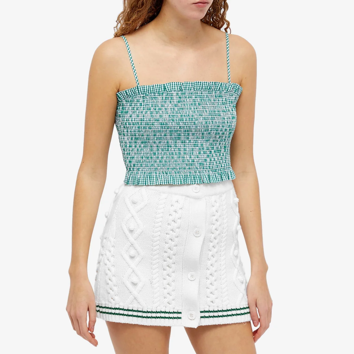 Shrimps Gingham Green Rusty Bodice Top - Imagen 5