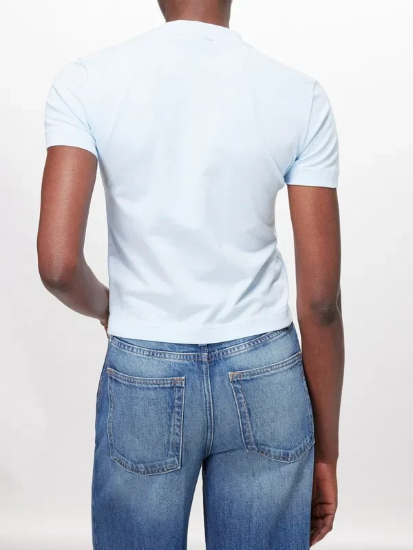 Jacquemus Grosgrain Logo Patch Cotton T-Shirt - Imagen 7
