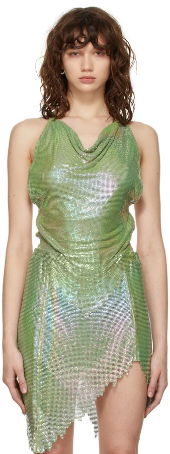Poster Girl Green Metal Mash Backless Chainmail Bambi Top - Imagen 4