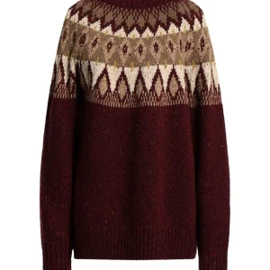 Re/Done Fair Isle Argyle Wool Relaxed Crew Neck Knitted Jumper