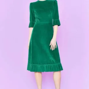 The Vampire's Wife Emerald Green Festival Jumbo Cord Day Length Dress