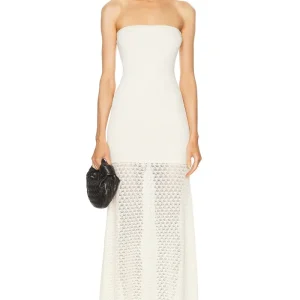 POSSE Romy Cream Crochet Knit Maxi Dress