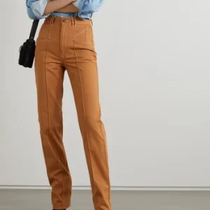 Isabel Marant Lirokae Tan Straight Leg Pants Trousers