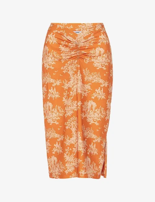 Miaou x Paloma Elsesser Preston Clementine Toile Print Midi Skirt - Imagen 6