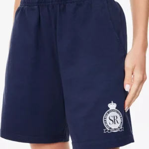 Sporty & Rich Royal Club Cotton Navy Gym Shorts