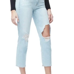 Good American Good Cuts Light Blue Distressed Jeans
