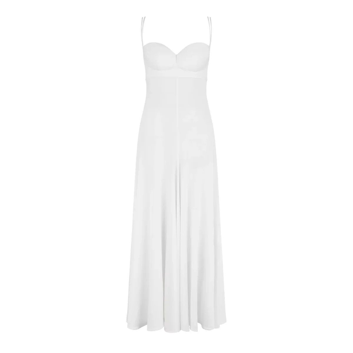 Magda Butrym Rose White Sweetheart Midi Dress - Imagen 3