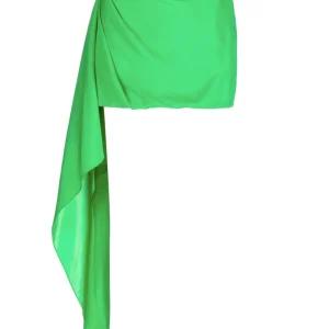 Gauge81 Green Silk Draped Sash Detail Mini Skirt