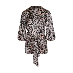 Alexandre Vauthier Pink Leopard Print Draped Ruched Front Silk Mini Dress