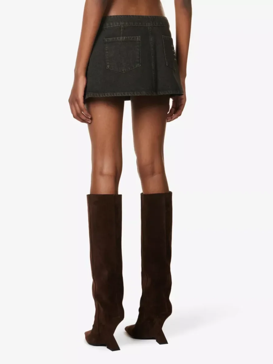 MIAOU Hunter Zip-Detail Low-Waist Denim Mini Skirt - Imagen 6