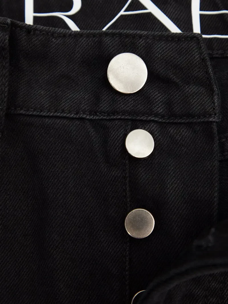 Raey Black Organic Cotton Straight Leg Denim Jeans - Imagen 3