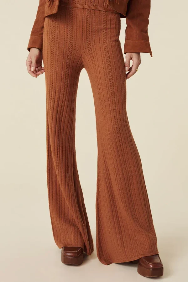 Spell & the Gypsy Brooklyn Bells Pointelle Knit Elastic Waist Trousers - Imagen 2