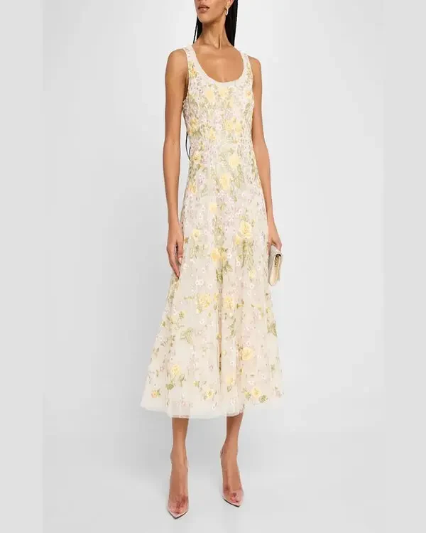 Needle & Thread Embroidered Florine Ballerina Plus Size Dress - Imagen 3