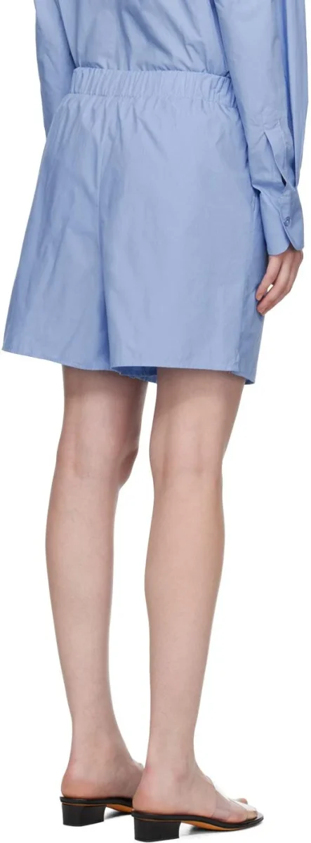 The Frankie Shop Blue Lui Logo Embroidered Front Cotton Boxer Shorts - Imagen 7