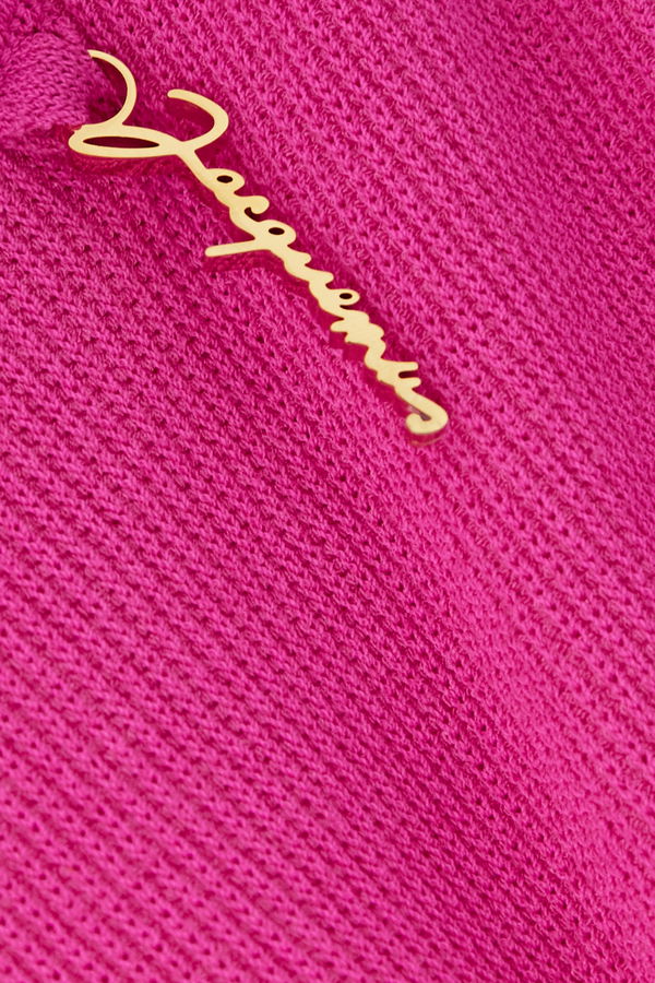 Jacquemus Le Short Pralu Pink Logo Embellished Biker Shorts - Imagen 5