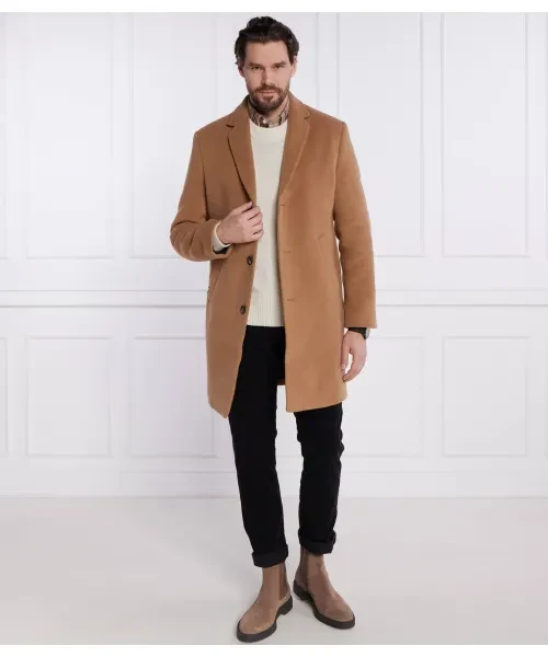Tommy Hilfiger Camel Brown Wool Blend Coat - Imagen 6