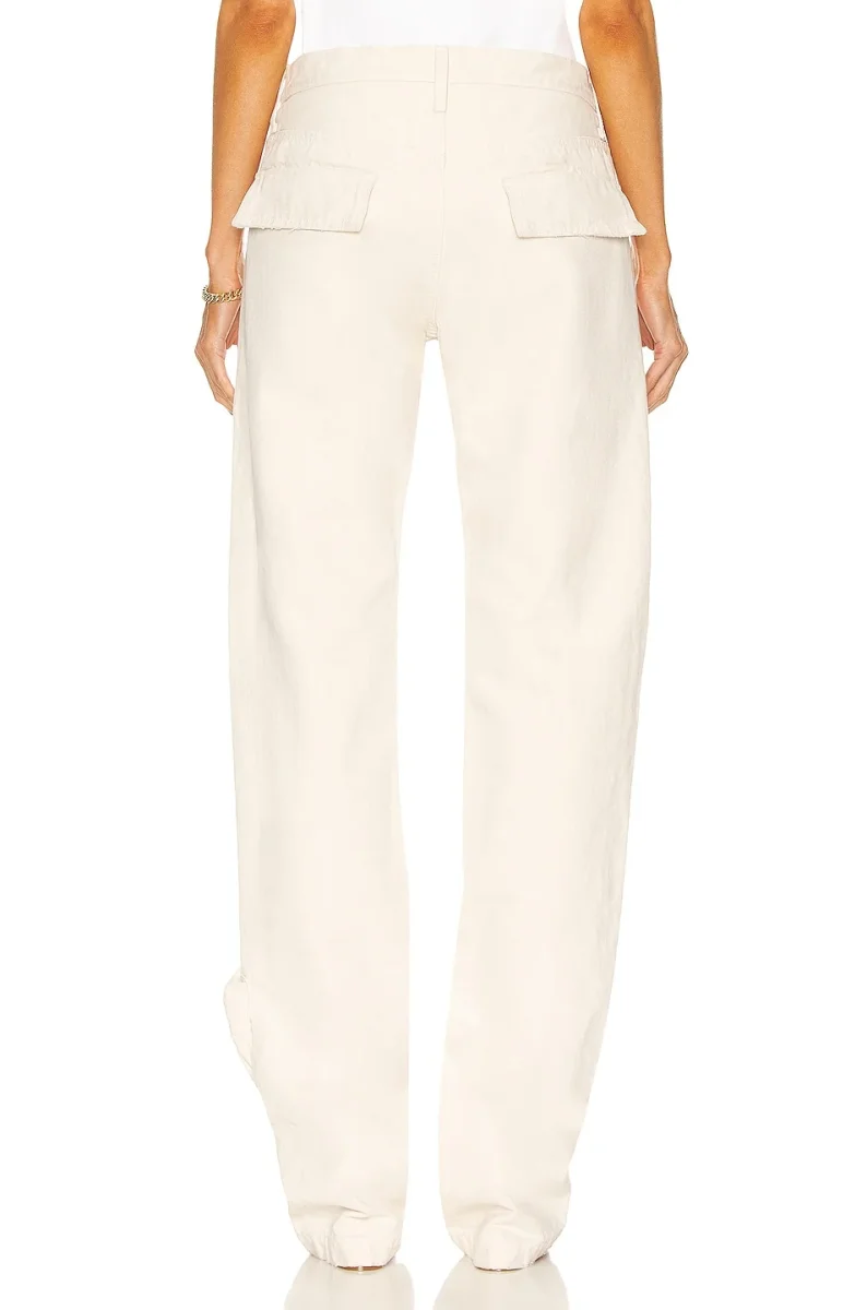 The Attico Cream Pocket Detail Cargo Style Trousers - Imagen 5