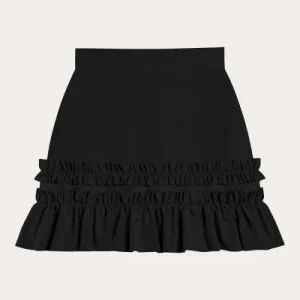 The Vampire's Wife Tribulation Black Taffeta Ruffle Trim Skirt