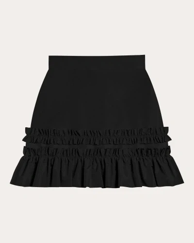 The Vampire's Wife Tribulation Black Taffeta Ruffle Trim Skirt - Imagen 2
