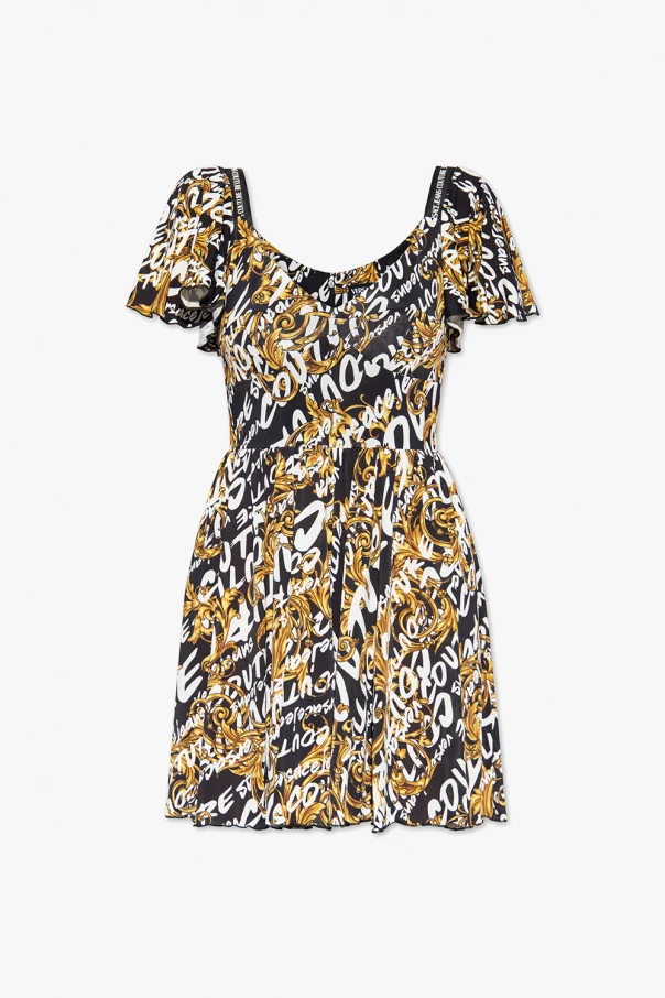 Versace Jeans Couture Allover Brand Logo Print Baroque Mini Playsuit - Imagen 3