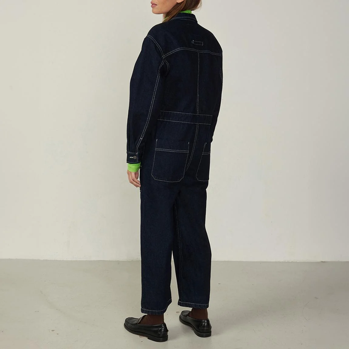 American Vintage Denim Dark Wash Boiler Jumpsuit - Imagen 8