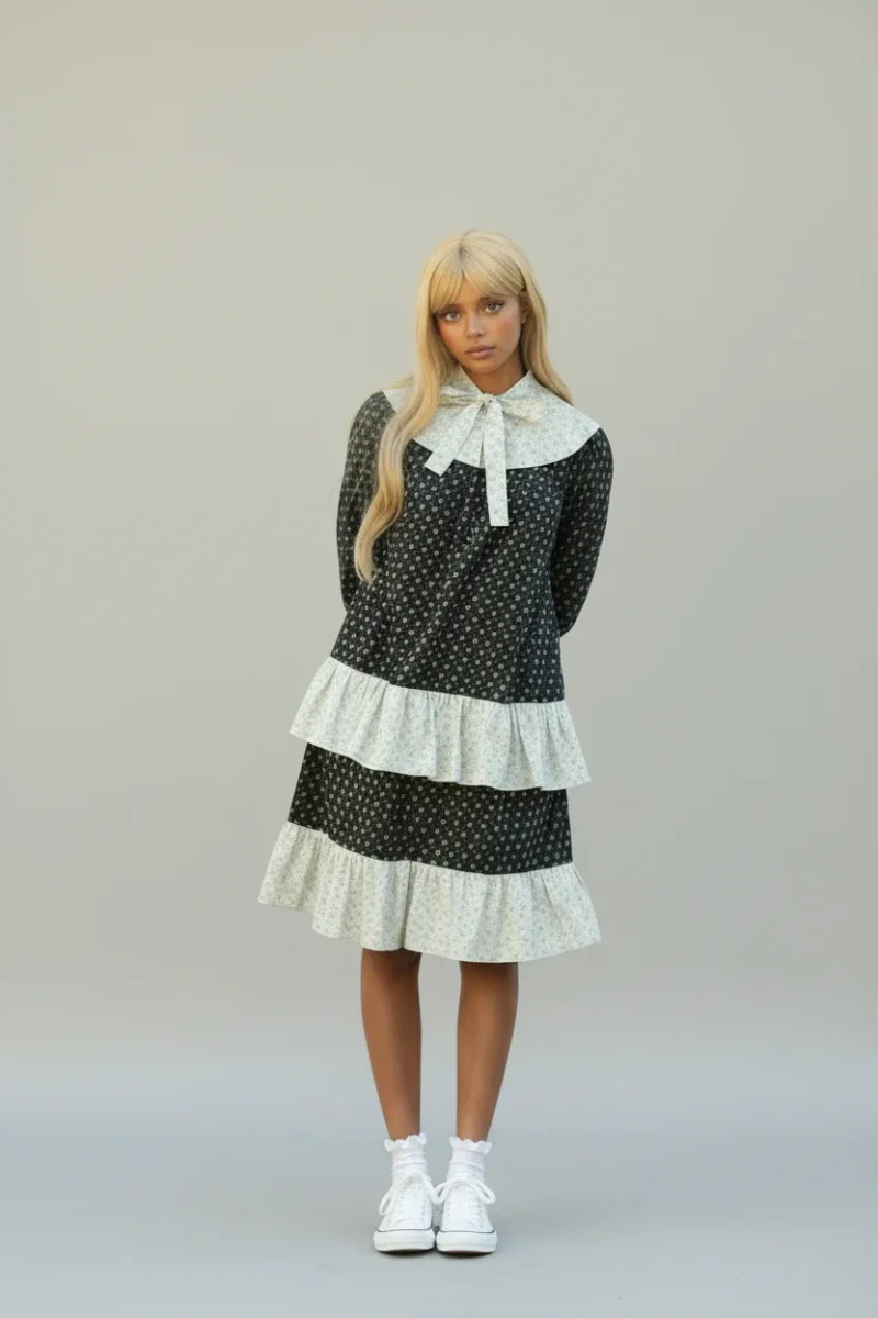 Batsheva Fifi Floral Ruffle Tiered Mini Dress - Imagen 6
