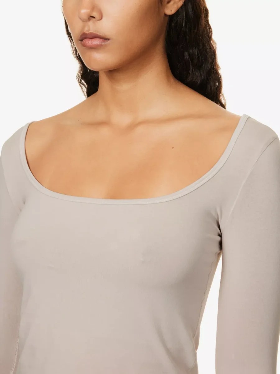 Skims Stone Grey New Vintage Long Sleeve T-Shirt Top - Imagen 8