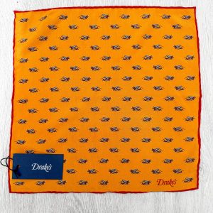 Drake's Mustard Red Airplane Pocket Square