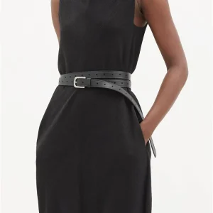 Raey Black Crinkled Silk Crepe Shift Dress