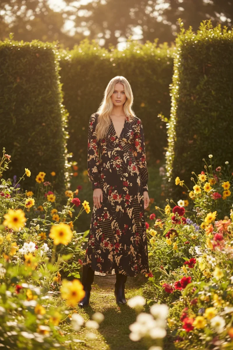 Rixo London Black Trula Floral Print Maxi Dress - Imagen 2