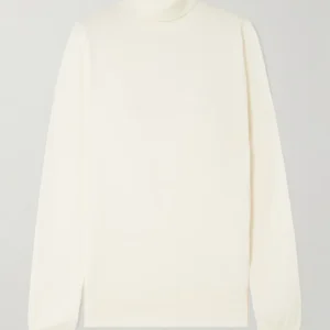 The Frankie Shop Eve Cream Merino Wool Turtleneck Sweater Jumper