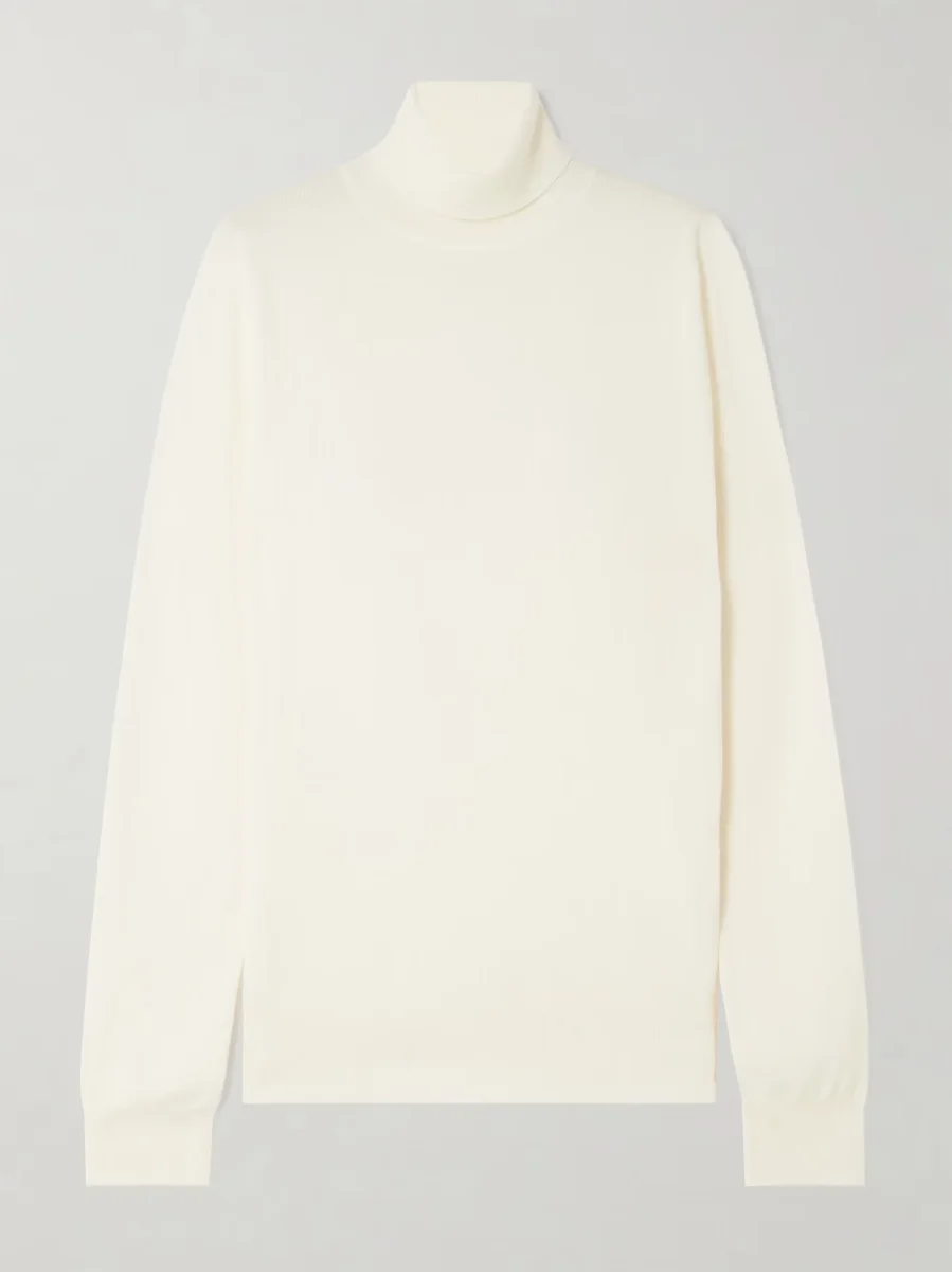 The Frankie Shop Eve Cream Merino Wool Turtleneck Sweater Jumper - Imagen 2