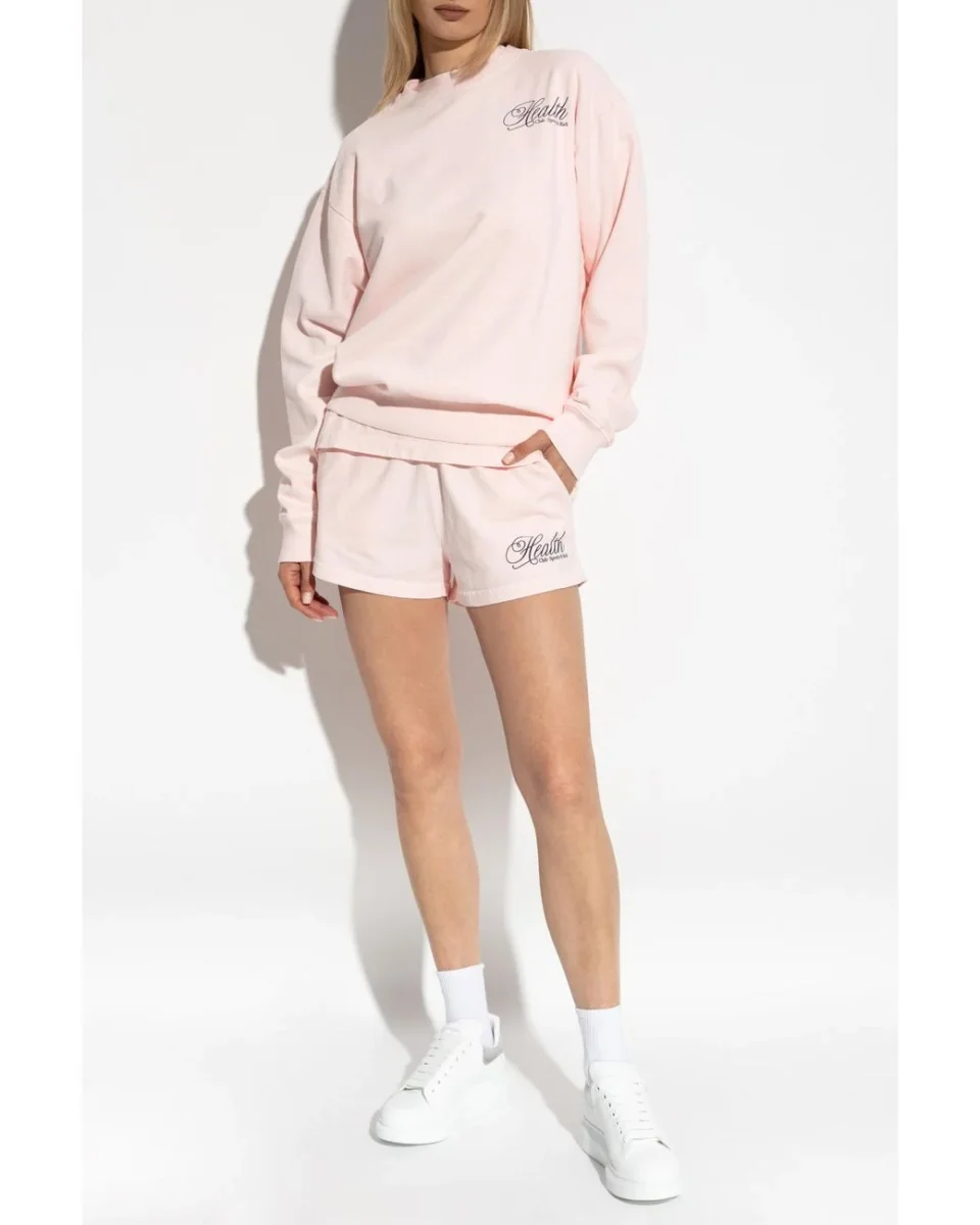 Sporty & Rich Pink Health Club Script Print Disco Shorts - Imagen 3