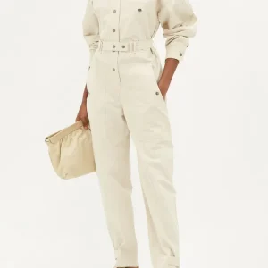 Isabel Marant Etoile Ruthel Off-Duty Utility Ivory Cream Belted Jumpsuit