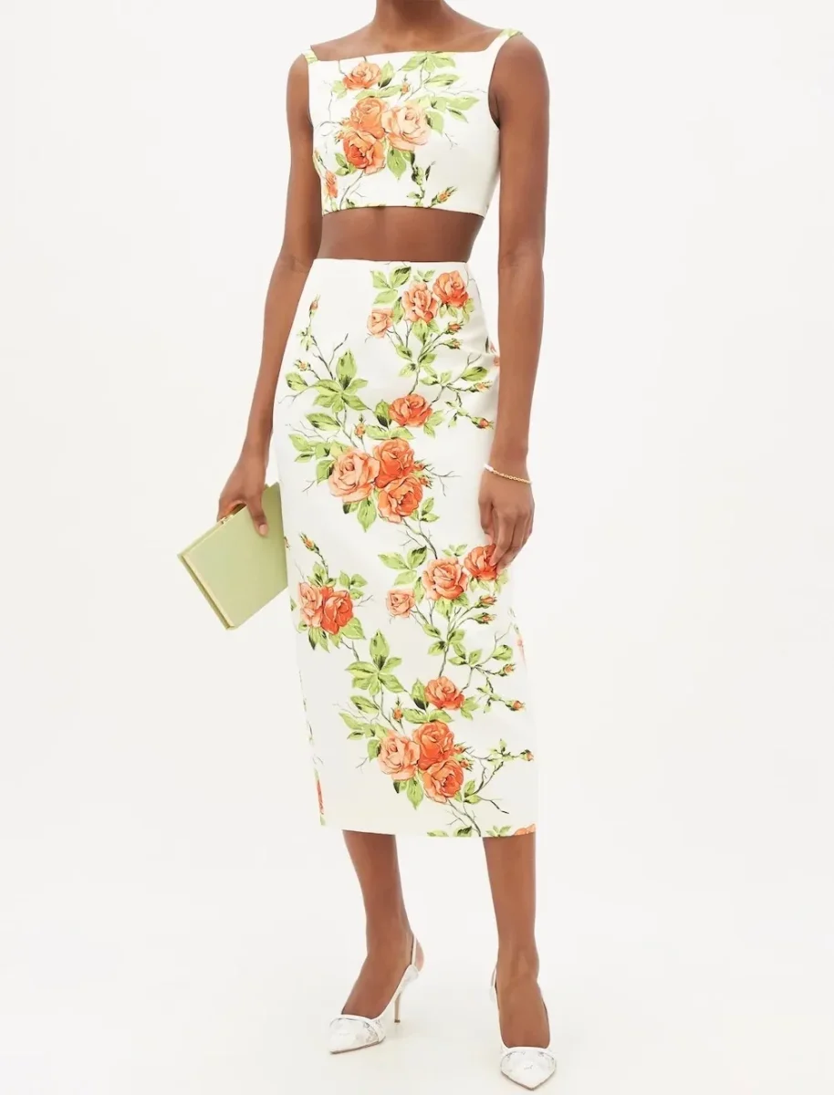 Emilia Wickstead Flore Floral-print Faille Cropped Top - Imagen 3