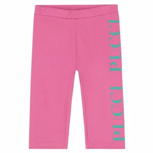 Pucci Girls Pink Logo Cropped Leggings