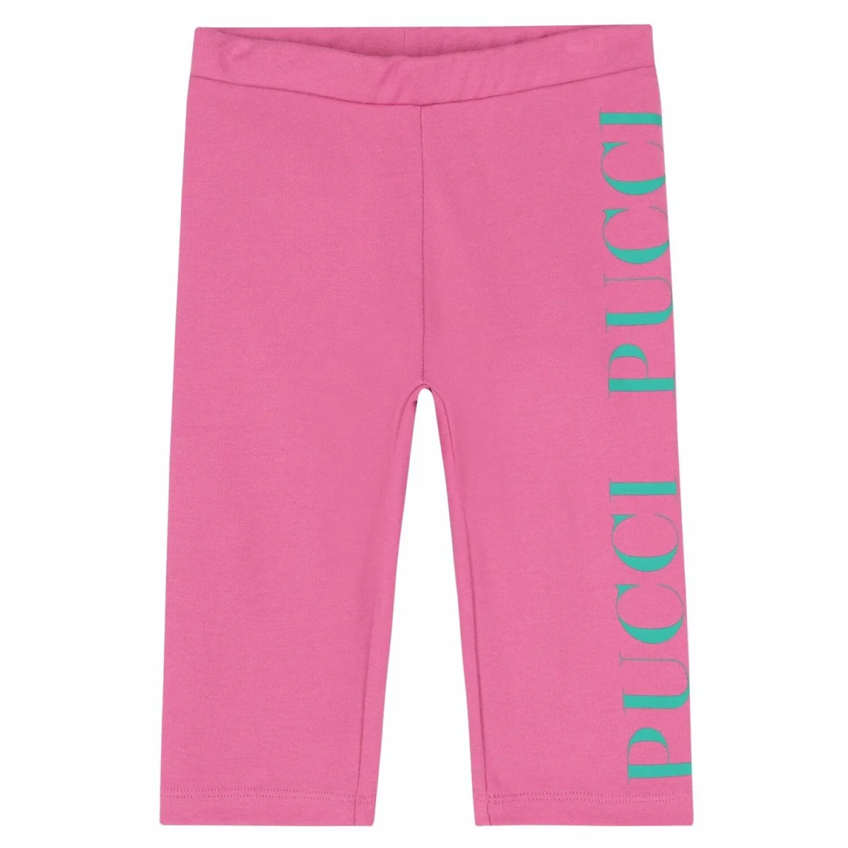 Pucci Girls Pink Logo Cropped Leggings - Imagen 2