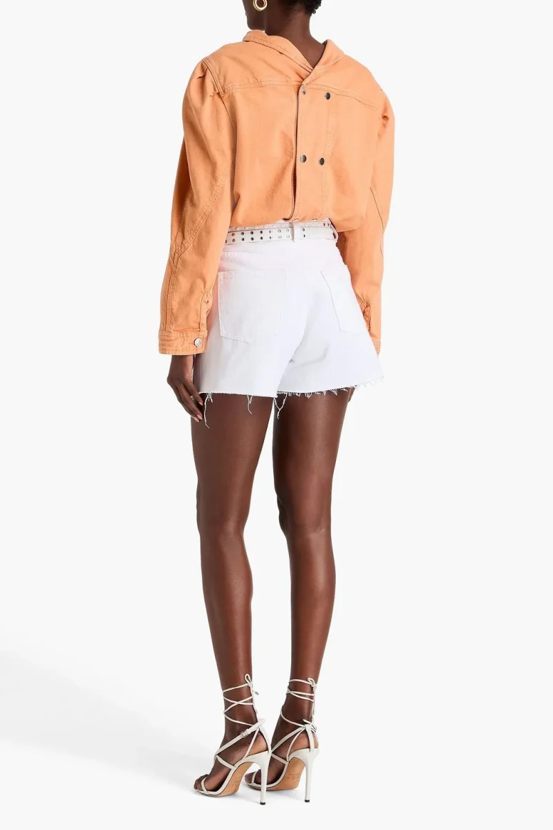 Isabel Marant Espera Orange Sunset Denim Long Sleeve Top - Imagen 6