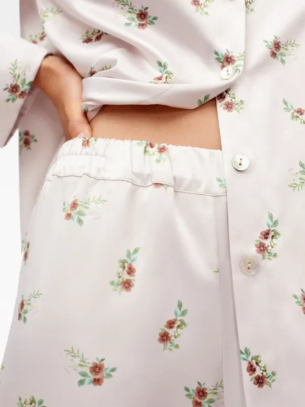 Sleeper Floral Blossom Print Elastic Waist Summer Trousers - Imagen 5