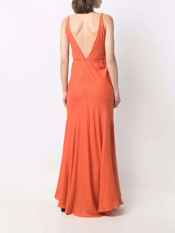 Gabriela Hearst Orange Cashmere Silk Twill Summer Maxi Dress - Imagen 5