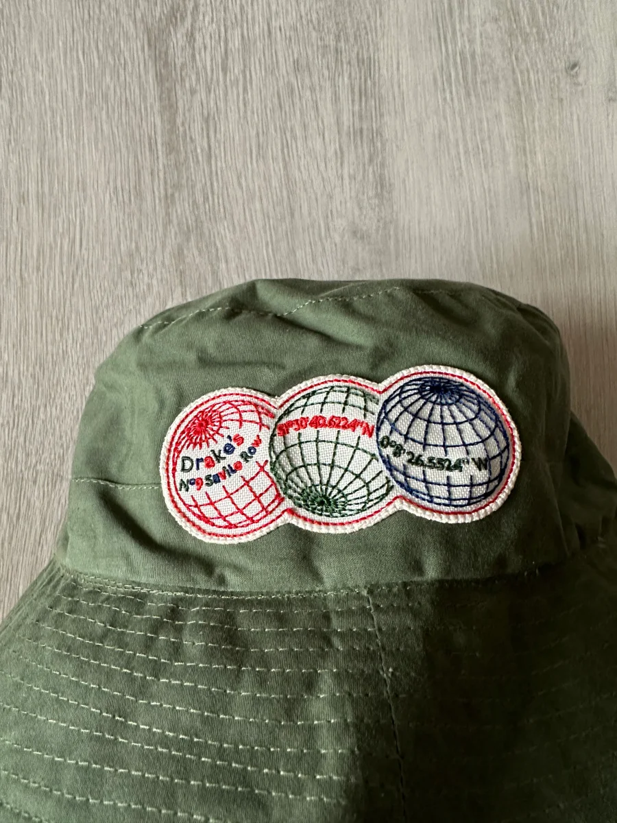 Drake's Green Waxed Cotton Bucket Hat - Imagen 3