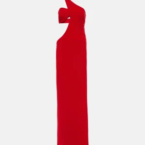 MONOT Red Cut-Out Thigh High Slit Leg Gown