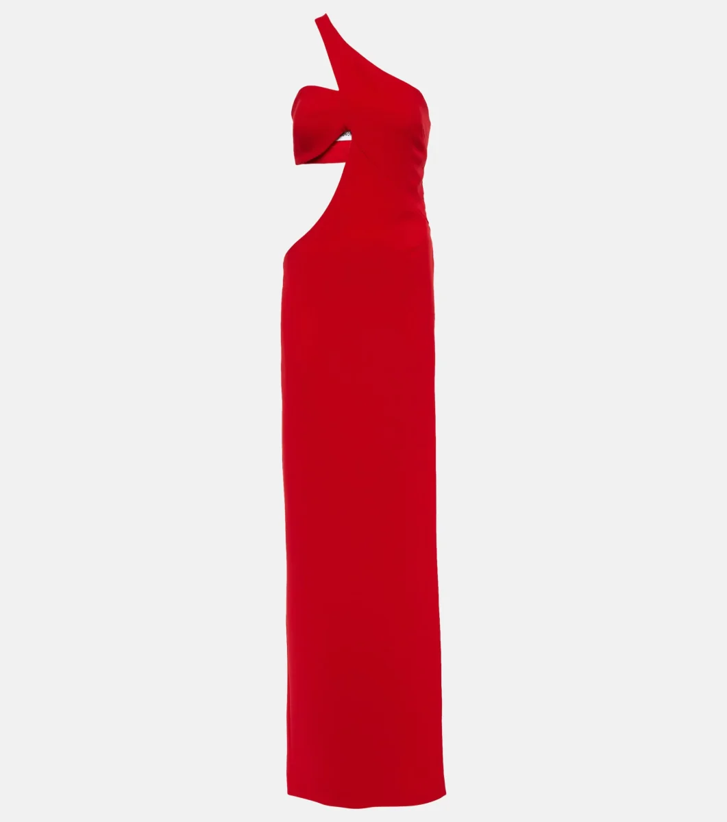 MONOT Red Cut-Out Thigh High Slit Leg Gown - Imagen 2