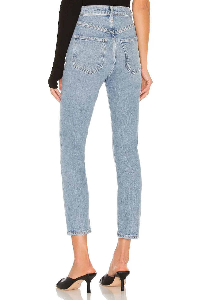 Agolde Riley High Rise Straight Crop Jeans - Imagen 7