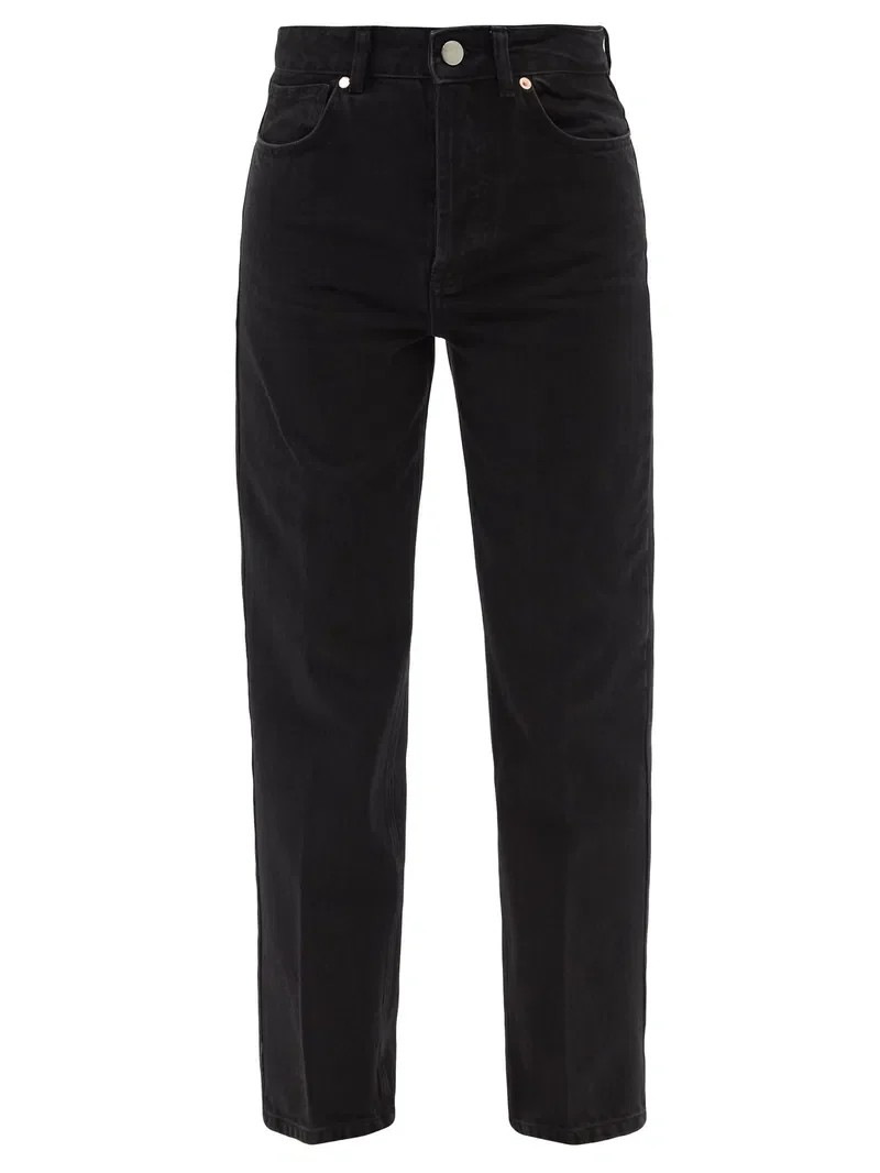 Raey Black Organic Cotton Straight Leg Denim Jeans - Imagen 2